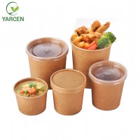 16oz Biodegradable Kraft Soup Bowl with match lid