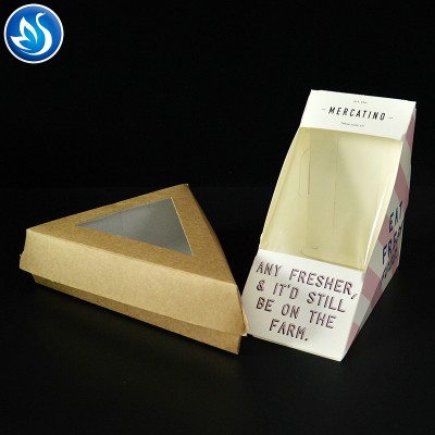 Cheap Triangle Sandwich Cake Box For Food Store Supermarket Bakery Packaging