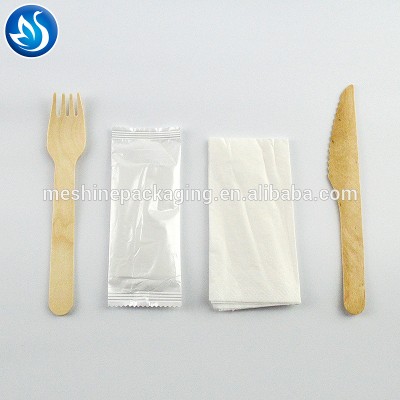 High quality mini type fancy wooden cutlery in poly bag